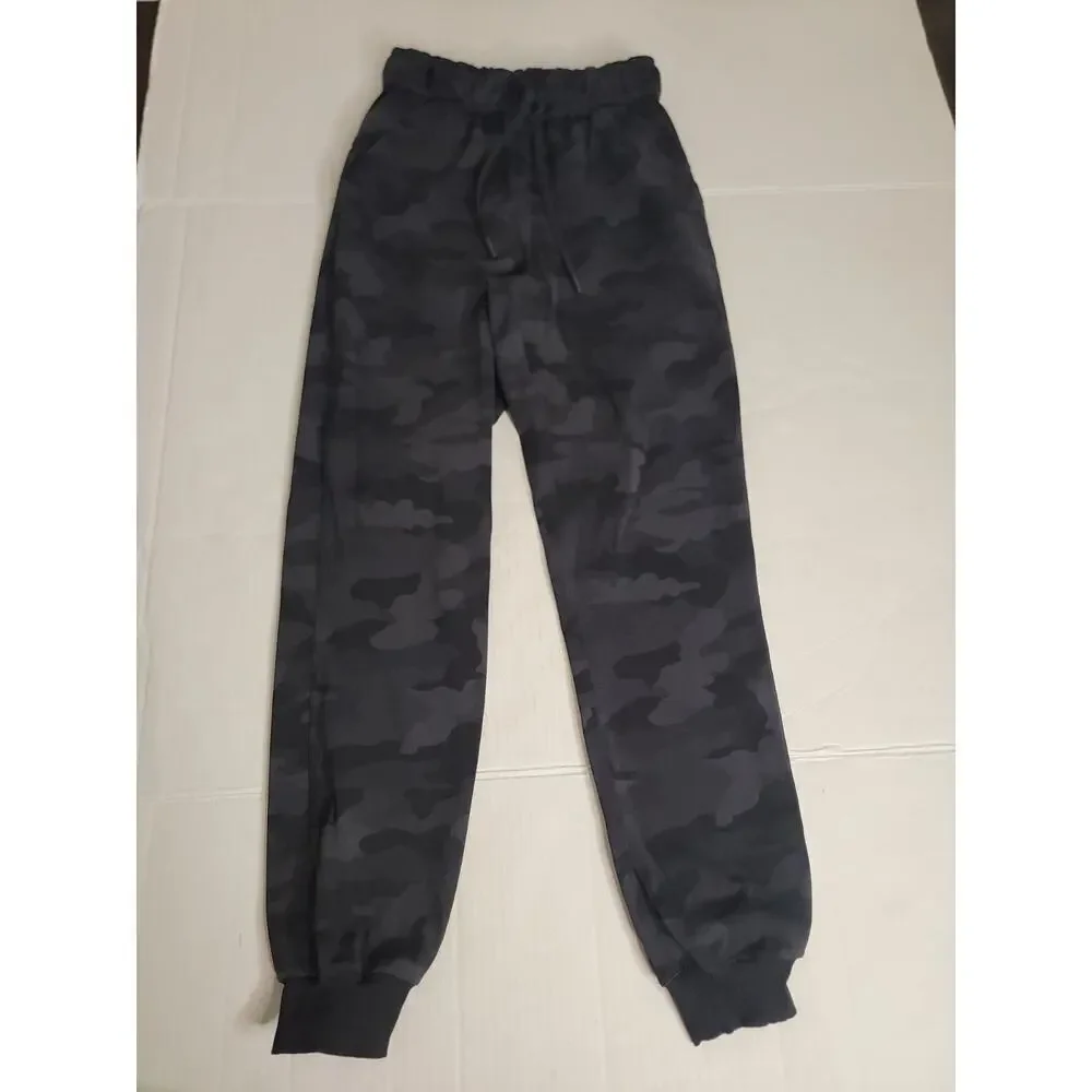 Lululemon Jogger Pants Womens Sz 2 Stretch High-Rise Heritage 365 Deep Coal Camo